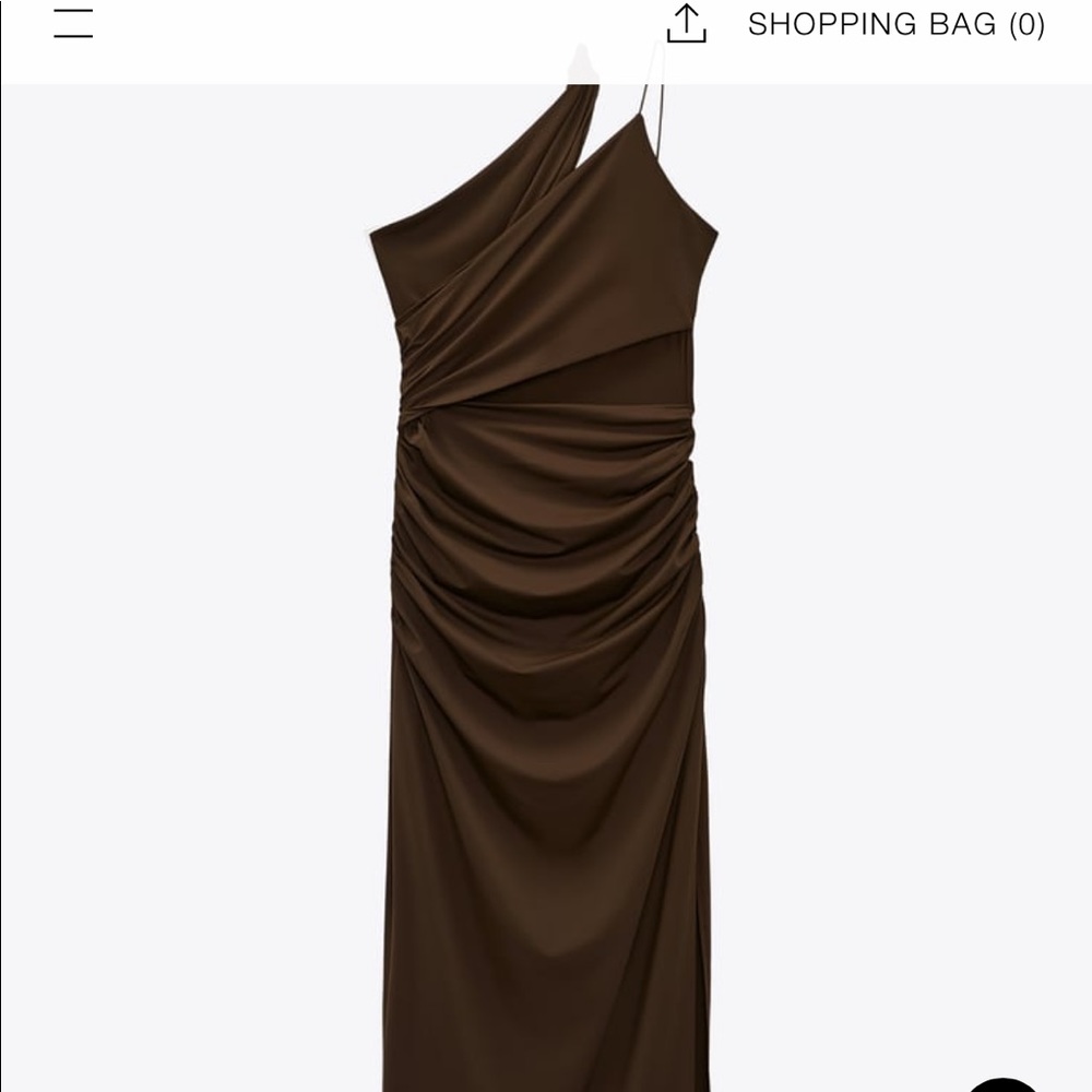 Zara Brown Cut Out Ruched Dress 3641/807